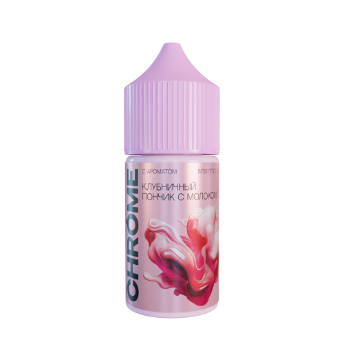 Жидкость Chrome Pink Strong Клубничный пончик с молоком 30мл Жидкость Chrome Pink Strong Клубничный пончик с молоком 30мл